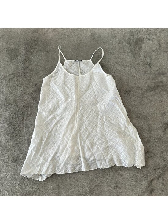 Eileen Fisher Tops - Eileen Fisher White Lightweight 100% Linen Open Weave Tank Top Tunic MEDIUM